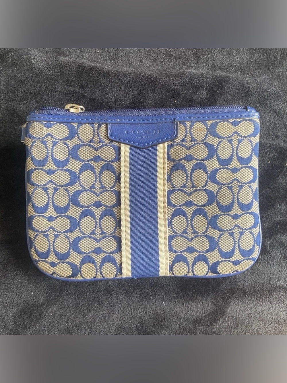 Coach Denim Signature Canvas Pouch Wristlet - Picture 3 of 3